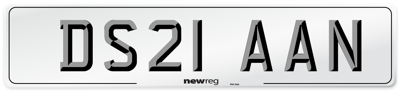 DS21 AAN Number Plate from New Reg